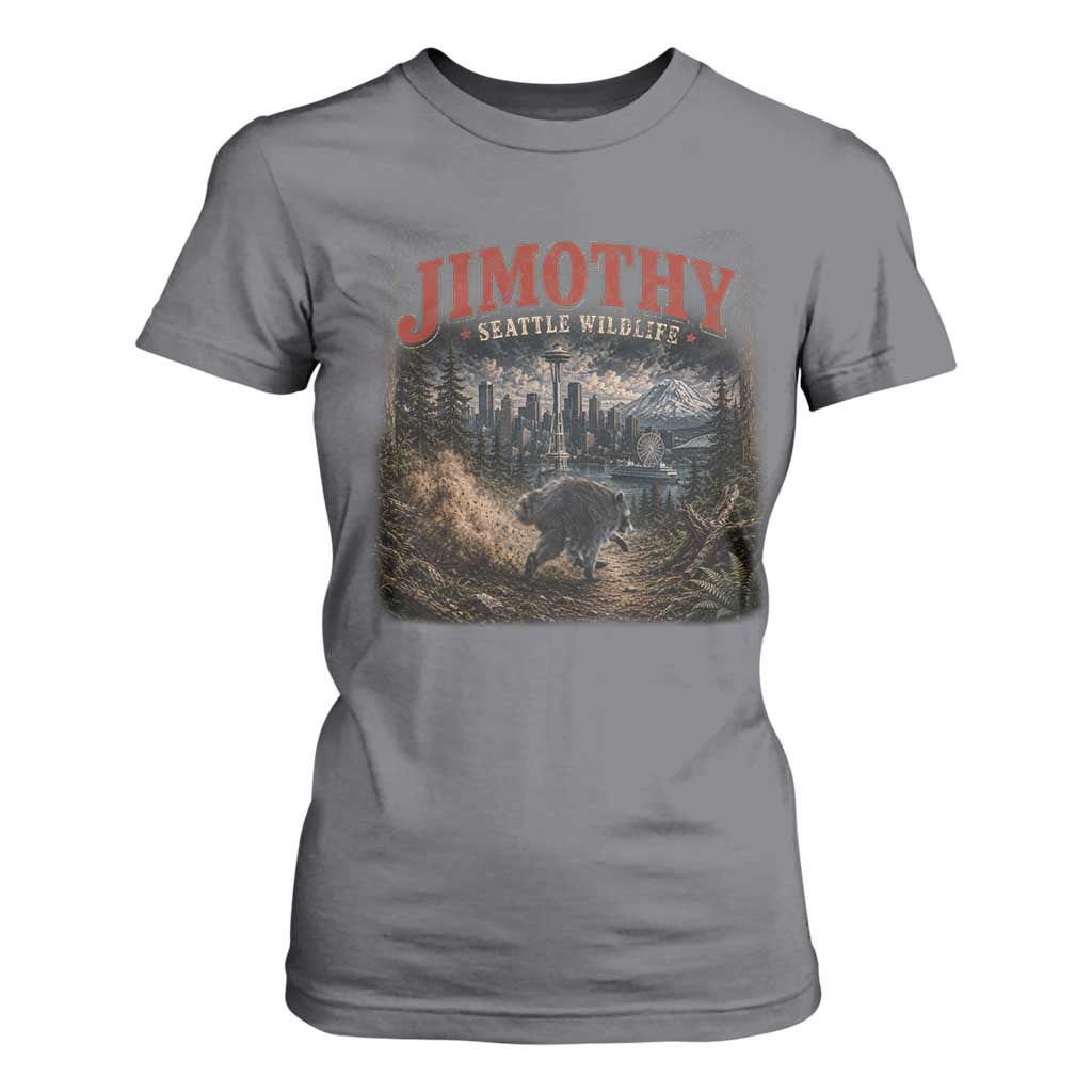 Vintage Jimothy Seattle Wildlife Raccoon Meme T Shirt For Women
