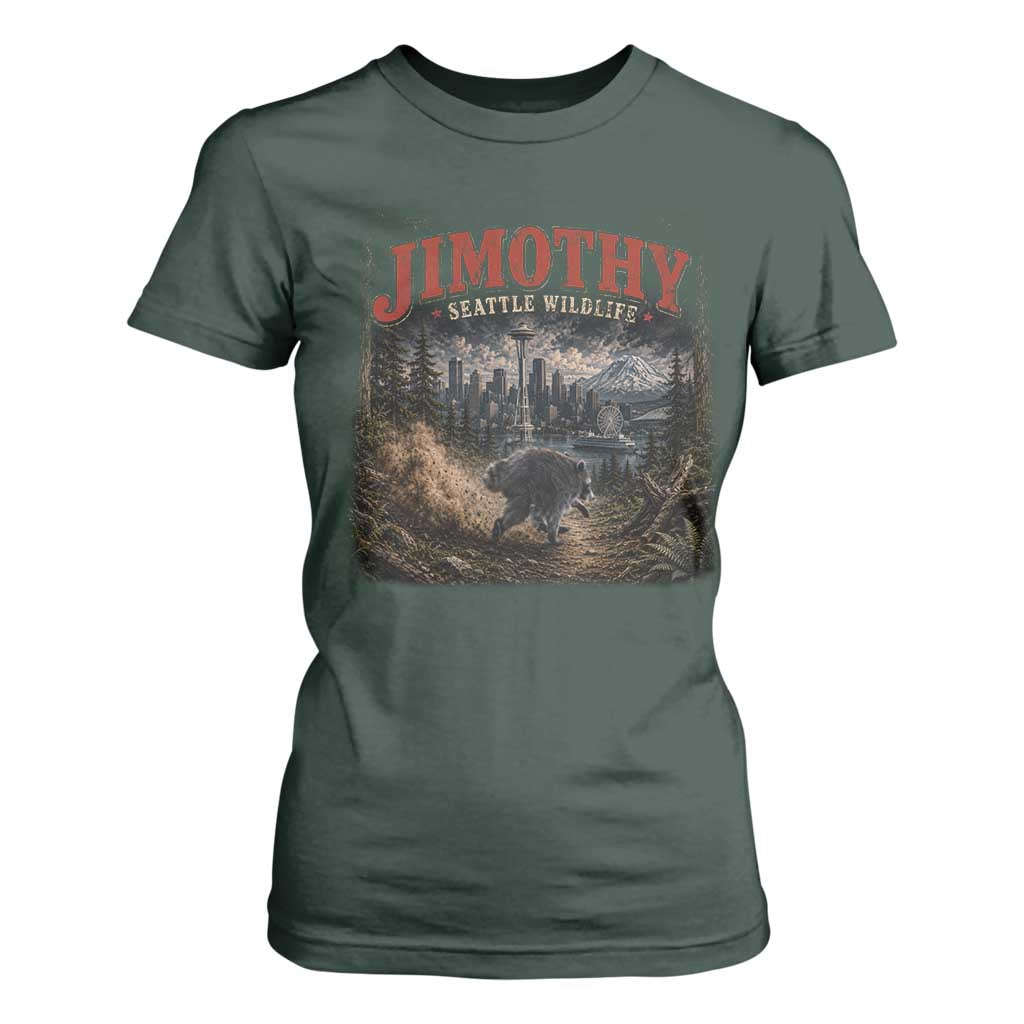 Vintage Jimothy Seattle Wildlife Raccoon Meme T Shirt For Women