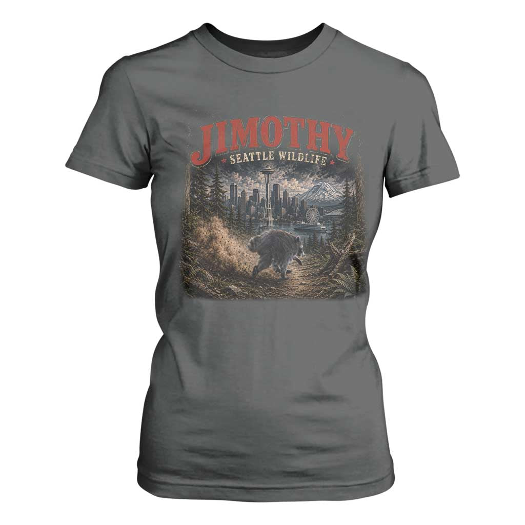 Vintage Jimothy Seattle Wildlife Raccoon Meme T Shirt For Women