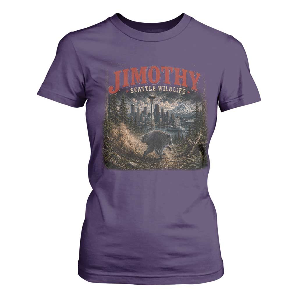 Vintage Jimothy Seattle Wildlife Raccoon Meme T Shirt For Women