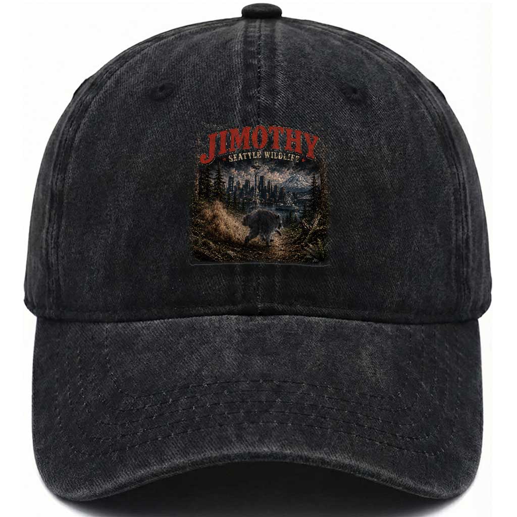 Vintage Jimothy Seattle Wildlife Raccoon Meme Washed Cotton Baseball Cap TS10 Print Your Wear