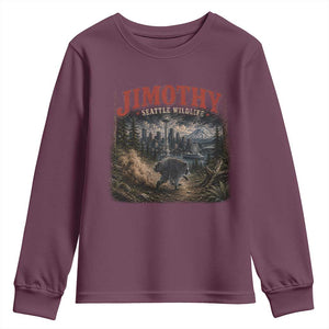 Vintage Jimothy Seattle Wildlife Raccoon Meme Youth Sweatshirt