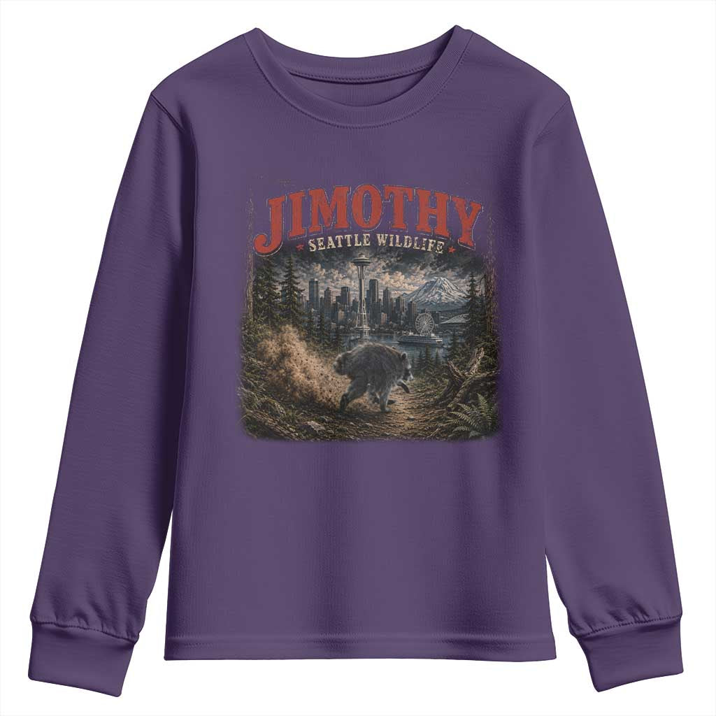Vintage Jimothy Seattle Wildlife Raccoon Meme Youth Sweatshirt