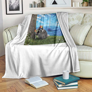 Jimothy Raccoon Dreamcore Throw Blanket Seattle Trash Panda Gen Z Humor Rainbow Aesthetic