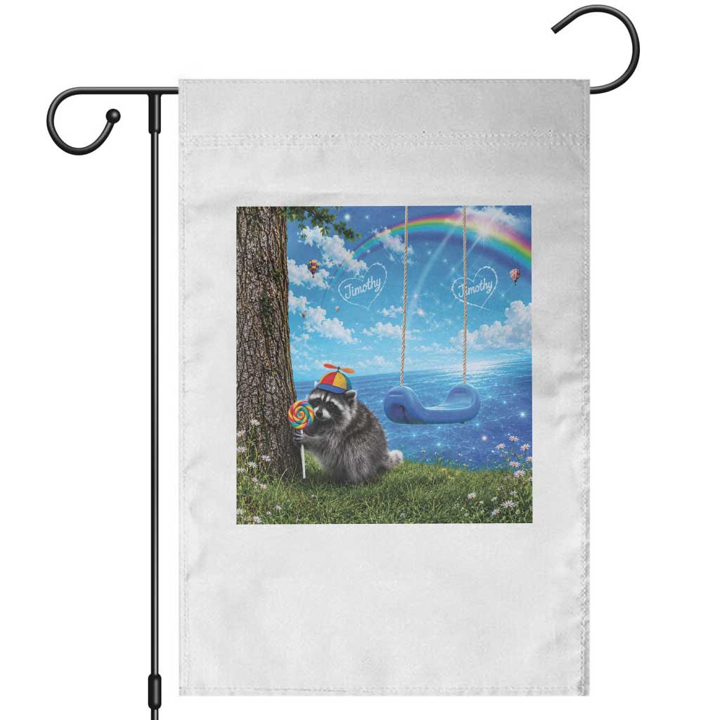 Jimothy Raccoon Dreamcore Garden Flag Seattle Trash Panda Gen Z Humor Rainbow Aesthetic TS10 White Print Your Wear