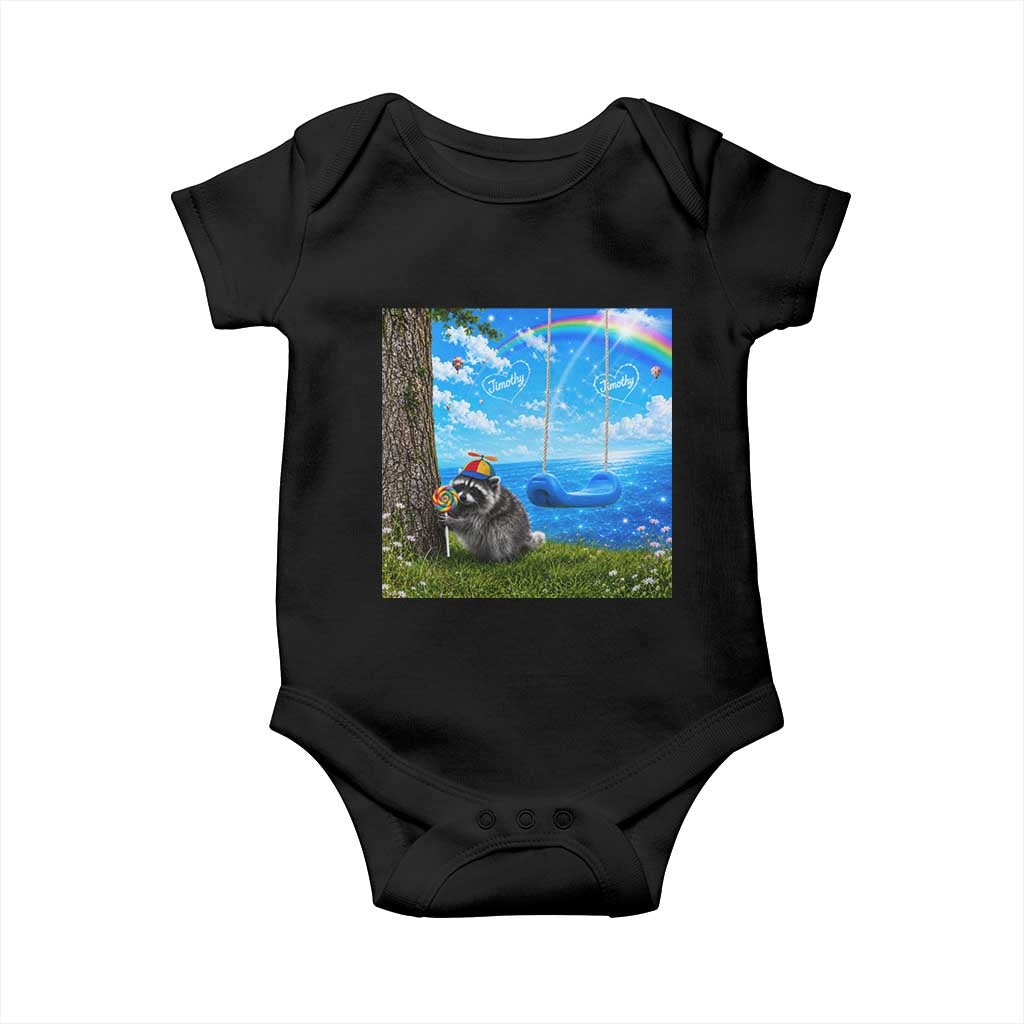 Jimothy Raccoon Dreamcore Baby Onesie Seattle Trash Panda Gen Z Humor Rainbow Aesthetic TS10 Black Print Your Wear