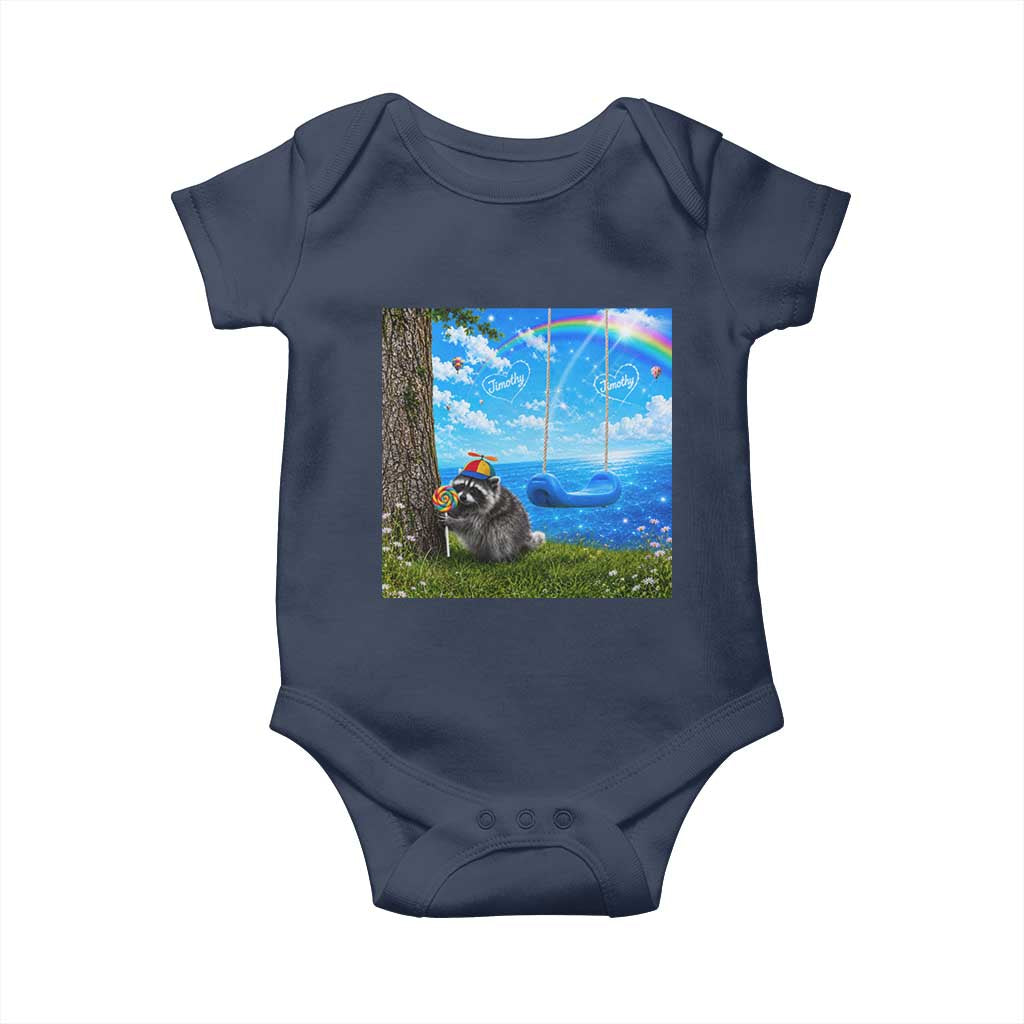 Jimothy Raccoon Dreamcore Baby Onesie Seattle Trash Panda Gen Z Humor Rainbow Aesthetic