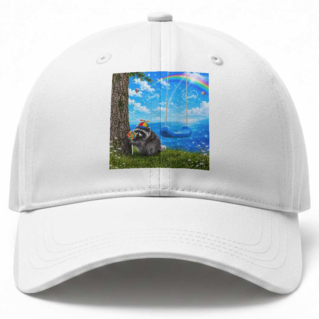 Jimothy Raccoon Dreamcore Baseball Cap Seattle Trash Panda Gen Z Humor Rainbow Aesthetic TS10 Print Your Wear