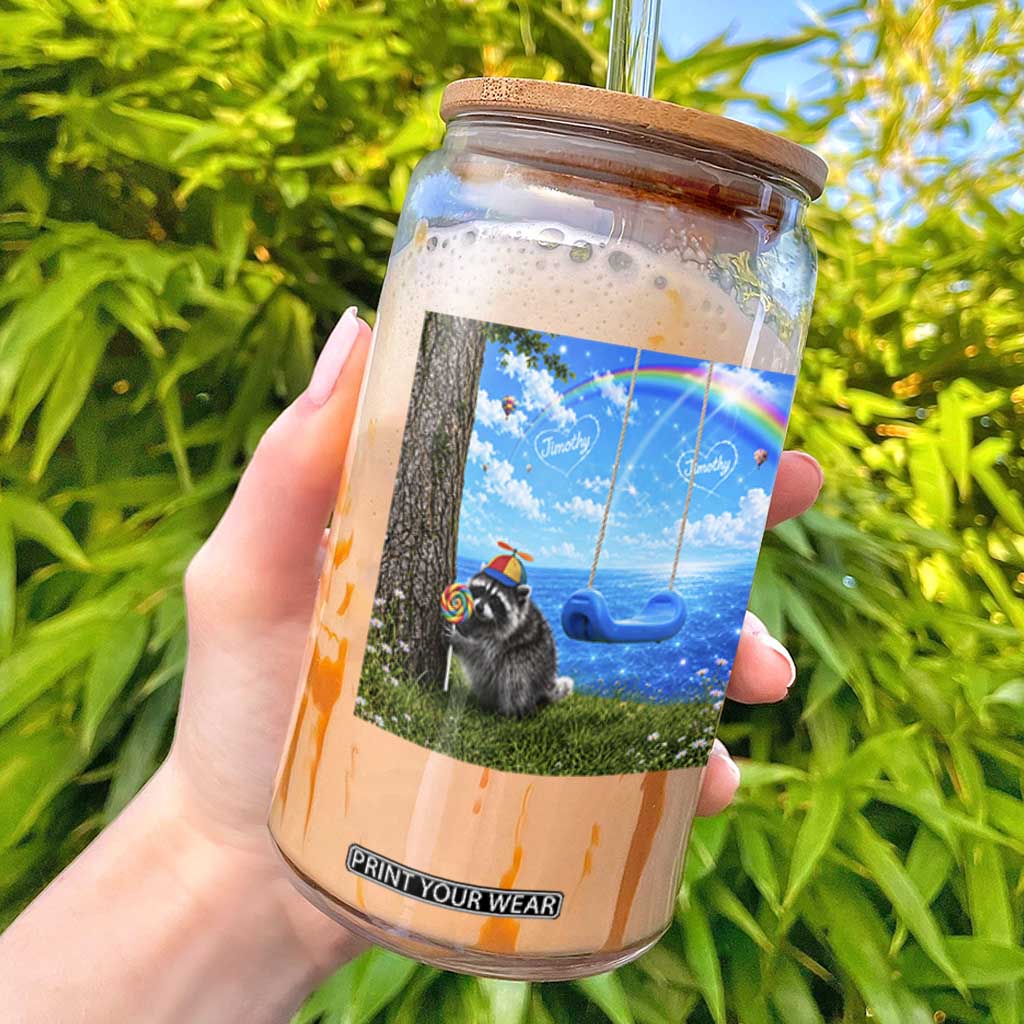 Jimothy Raccoon Dreamcore Glass Can Seattle Trash Panda Gen Z Humor Rainbow Aesthetic TS10 White Print Your Wear