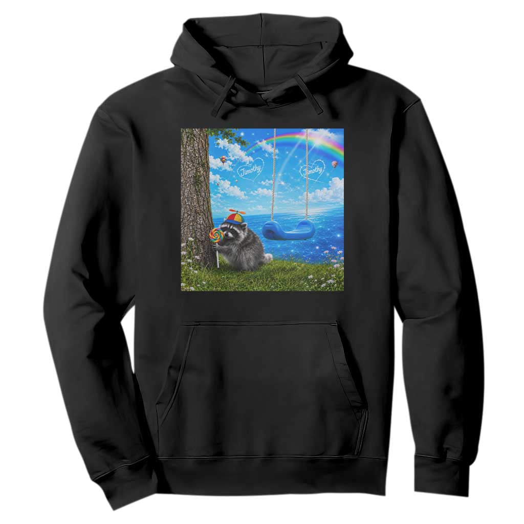 Jimothy Raccoon Dreamcore Hoodie Seattle Trash Panda Gen Z Humor Rainbow Aesthetic TS10 Black Print Your Wear