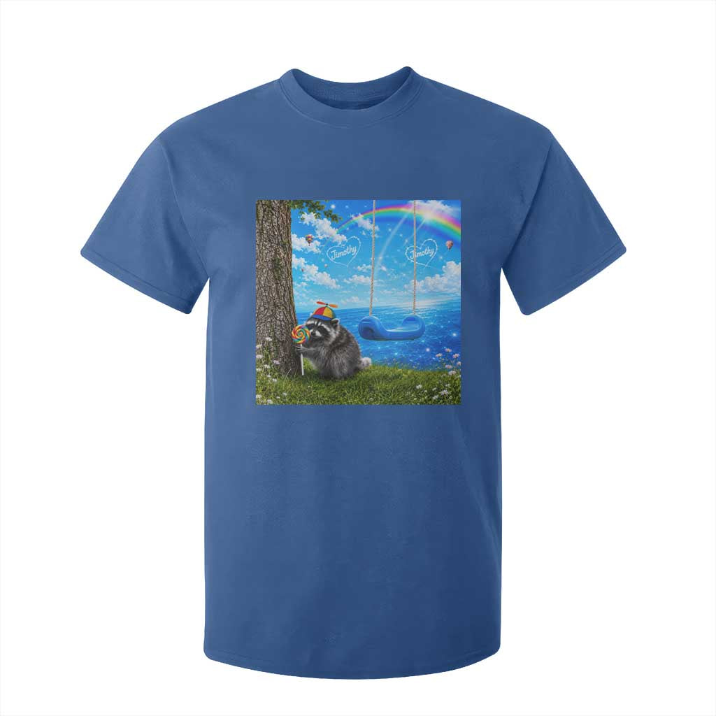 Jimothy Raccoon Dreamcore T Shirt For Kid Seattle Trash Panda Gen Z Humor Rainbow Aesthetic