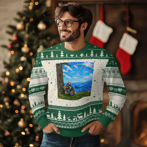 Jimothy Raccoon Dreamcore Ugly Christmas Sweater Seattle Trash Panda Gen Z Humor Rainbow Aesthetic