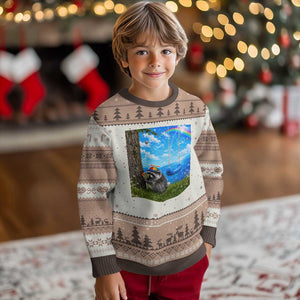 Jimothy Raccoon Dreamcore Ugly Christmas Sweater Seattle Trash Panda Gen Z Humor Rainbow Aesthetic