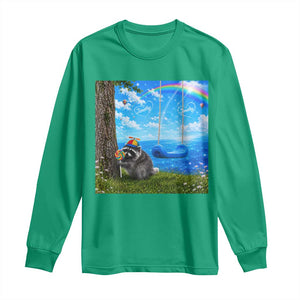 Jimothy Raccoon Dreamcore Long Sleeve Shirt Seattle Trash Panda Gen Z Humor Rainbow Aesthetic