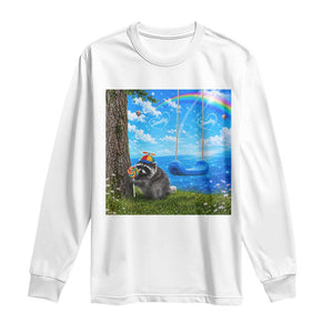 Jimothy Raccoon Dreamcore Long Sleeve Shirt Seattle Trash Panda Gen Z Humor Rainbow Aesthetic