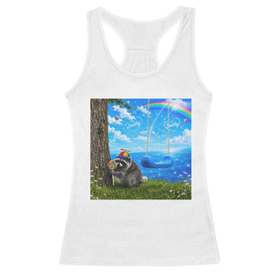 Jimothy Raccoon Dreamcore Racerback Tank Top Seattle Trash Panda Gen Z Humor Rainbow Aesthetic