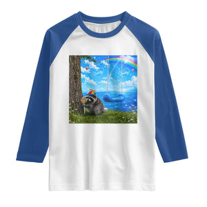 Jimothy Raccoon Dreamcore Raglan Shirt Seattle Trash Panda Gen Z Humor Rainbow Aesthetic