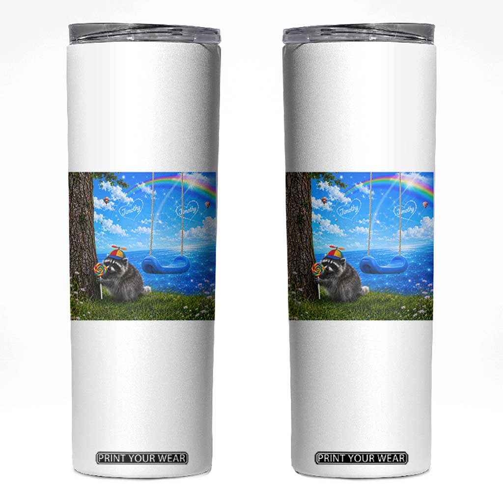 Jimothy Raccoon Dreamcore Skinny Tumbler Seattle Trash Panda Gen Z Humor Rainbow Aesthetic TS10 White Print Your Wear