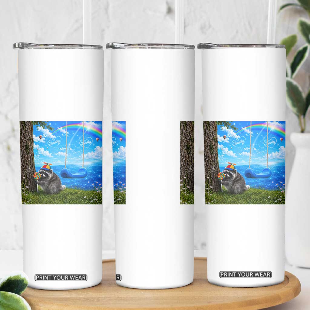 Jimothy Raccoon Dreamcore Skinny Tumbler Seattle Trash Panda Gen Z Humor Rainbow Aesthetic