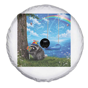 Jimothy Raccoon Dreamcore Spare Tire Cover Seattle Trash Panda Gen Z Humor Rainbow Aesthetic