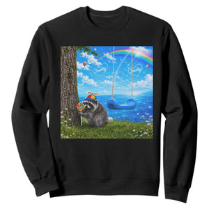 Jimothy Raccoon Dreamcore Sweatshirt Seattle Trash Panda Gen Z Humor Rainbow Aesthetic