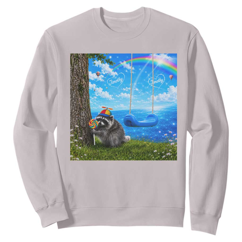 Jimothy Raccoon Dreamcore Sweatshirt Seattle Trash Panda Gen Z Humor Rainbow Aesthetic