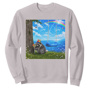 Jimothy Raccoon Dreamcore Sweatshirt Seattle Trash Panda Gen Z Humor Rainbow Aesthetic