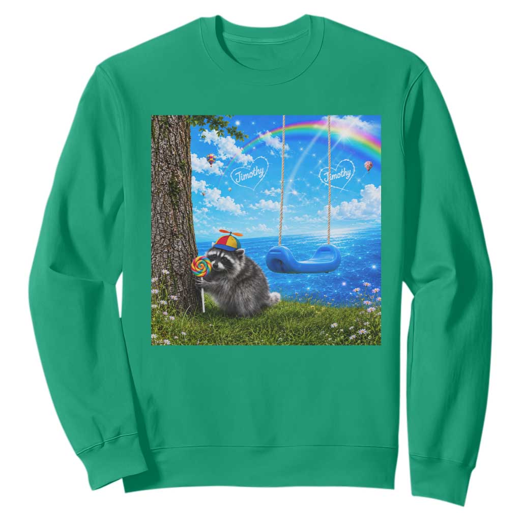 Jimothy Raccoon Dreamcore Sweatshirt Seattle Trash Panda Gen Z Humor Rainbow Aesthetic