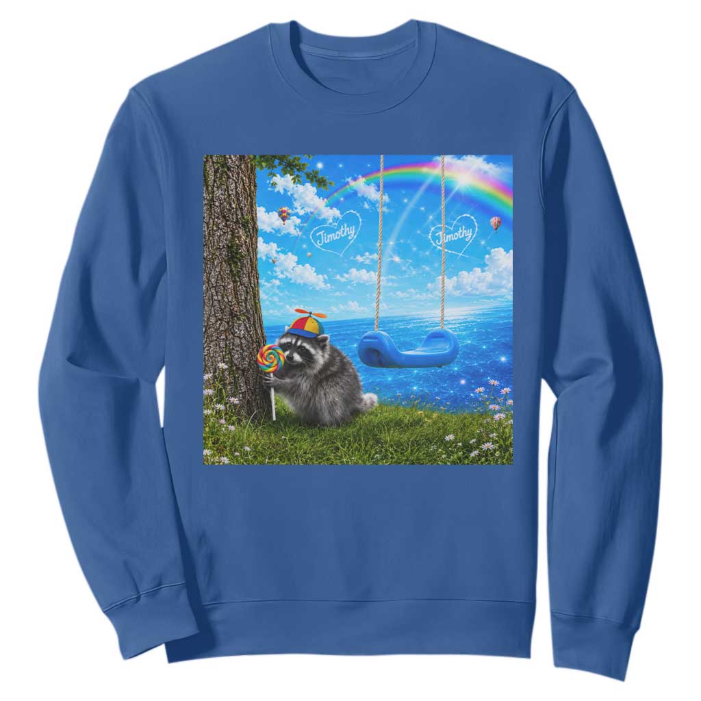Jimothy Raccoon Dreamcore Sweatshirt Seattle Trash Panda Gen Z Humor Rainbow Aesthetic