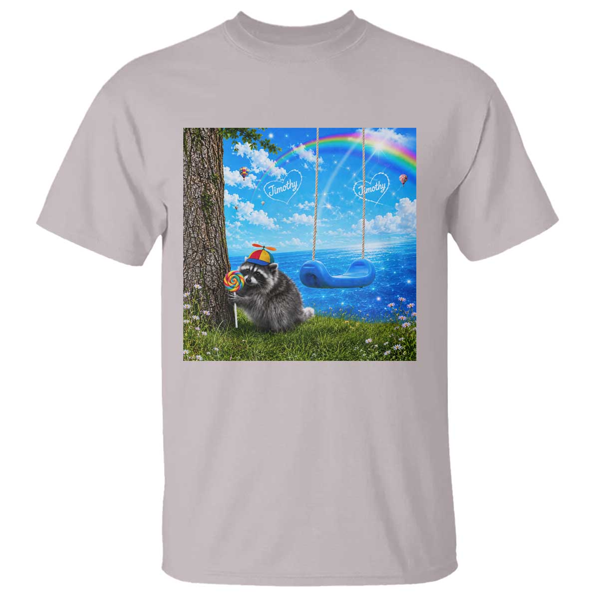 Jimothy Raccoon Dreamcore T Shirt Seattle Trash Panda Gen Z Humor Rainbow Aesthetic