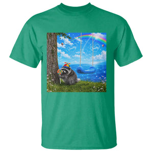 Jimothy Raccoon Dreamcore T Shirt Seattle Trash Panda Gen Z Humor Rainbow Aesthetic