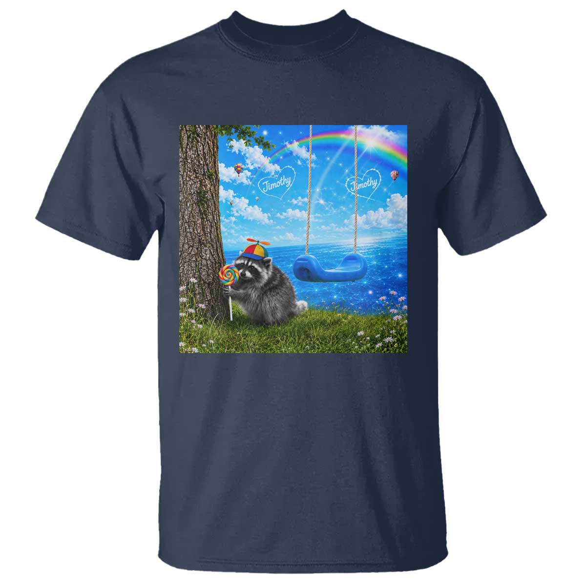 Jimothy Raccoon Dreamcore T Shirt Seattle Trash Panda Gen Z Humor Rainbow Aesthetic