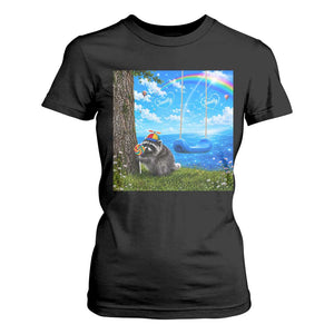 Jimothy Raccoon Dreamcore T Shirt For Women Seattle Trash Panda Gen Z Humor Rainbow Aesthetic