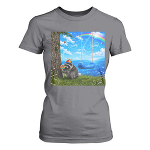 Jimothy Raccoon Dreamcore T Shirt For Women Seattle Trash Panda Gen Z Humor Rainbow Aesthetic