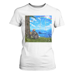 Jimothy Raccoon Dreamcore T Shirt For Women Seattle Trash Panda Gen Z Humor Rainbow Aesthetic