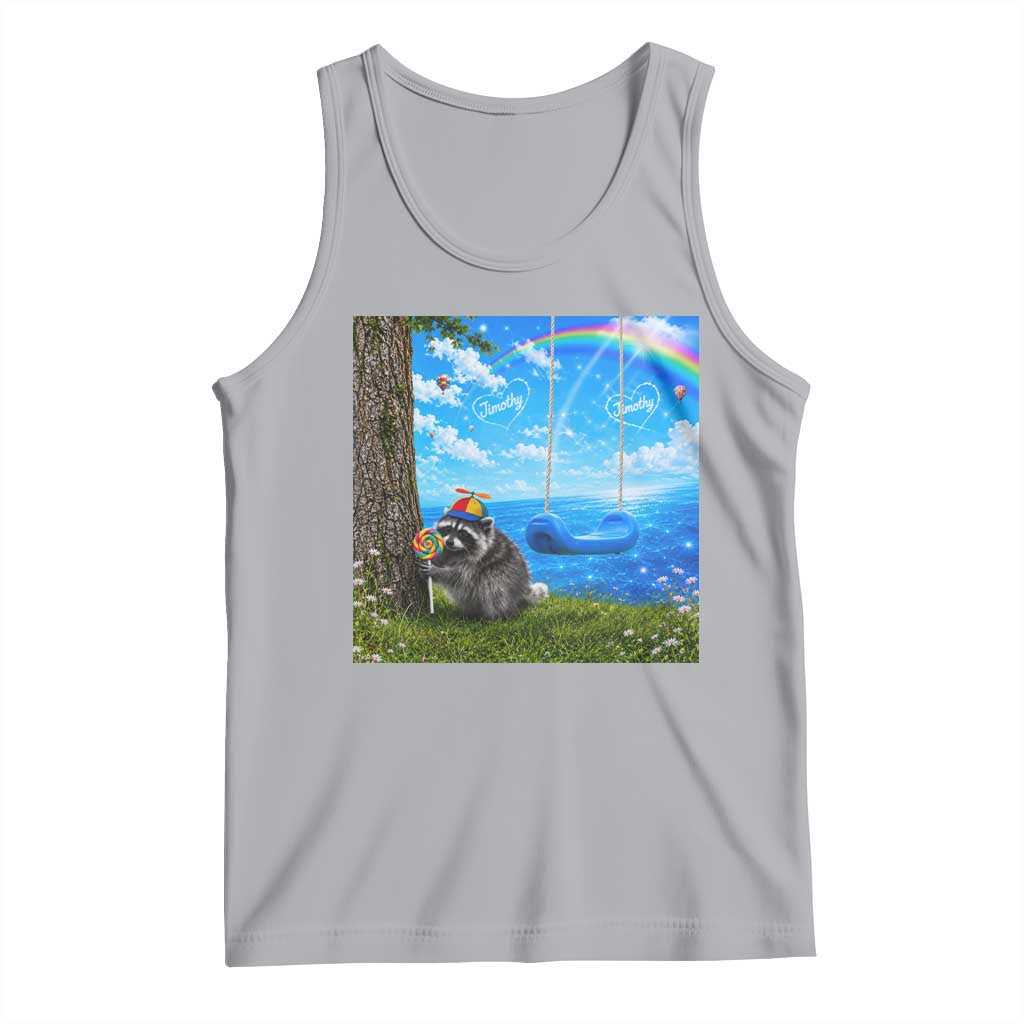 Jimothy Raccoon Dreamcore Tank Top Seattle Trash Panda Gen Z Humor Rainbow Aesthetic