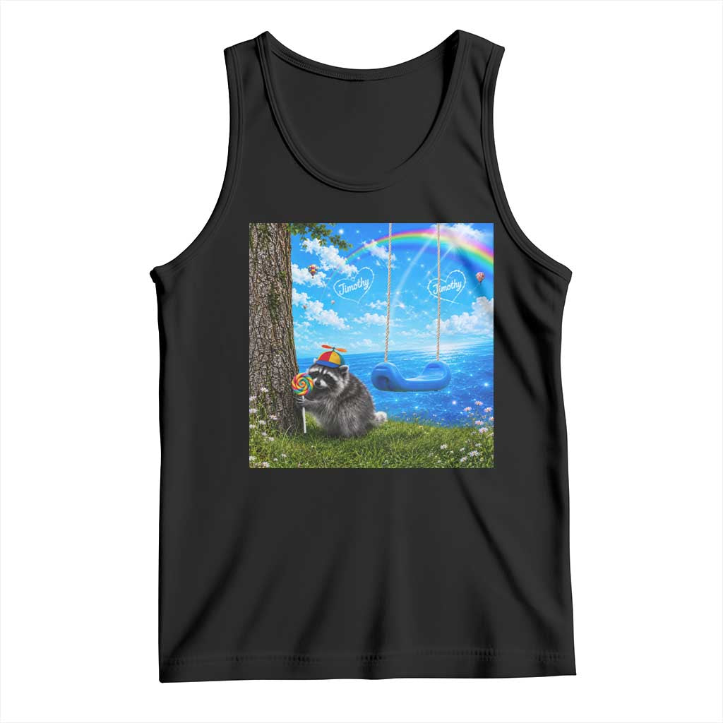 Jimothy Raccoon Dreamcore Tank Top Seattle Trash Panda Gen Z Humor Rainbow Aesthetic