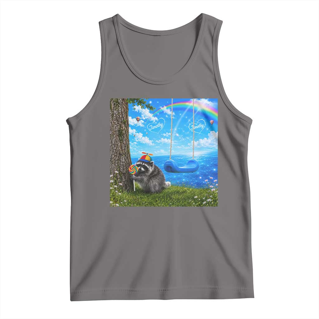 Jimothy Raccoon Dreamcore Tank Top Seattle Trash Panda Gen Z Humor Rainbow Aesthetic