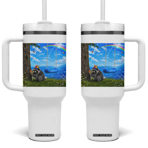 Jimothy Raccoon Dreamcore Tumbler With Handle Seattle Trash Panda Gen Z Humor Rainbow Aesthetic