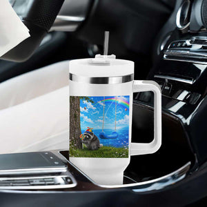 Jimothy Raccoon Dreamcore Tumbler With Handle Seattle Trash Panda Gen Z Humor Rainbow Aesthetic
