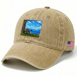 Jimothy Raccoon Dreamcore Washed Cotton Baseball Cap Seattle Trash Panda Gen Z Humor Rainbow Aesthetic
