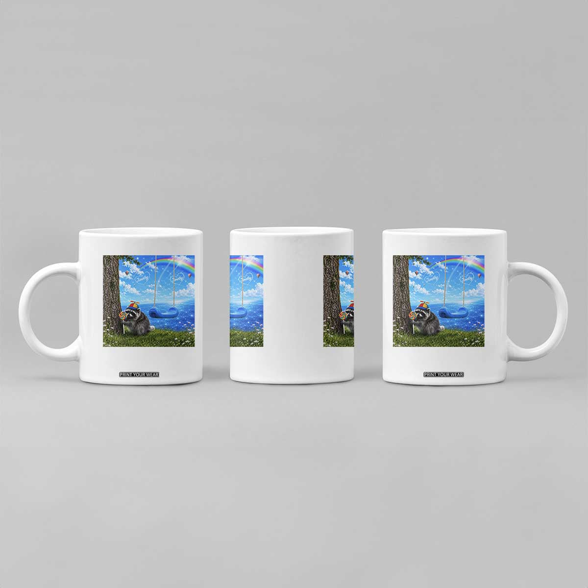 Jimothy Raccoon Dreamcore Coffee Mug Seattle Trash Panda Gen Z Humor Rainbow Aesthetic