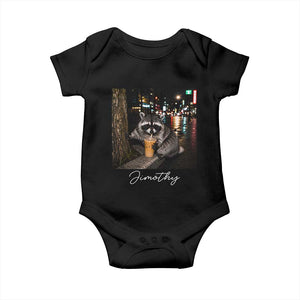 Jimothy Raccoon Drinking Iced Coffee Night City Aesthetic Baby Onesie