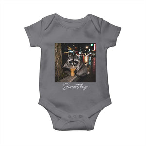 Jimothy Raccoon Drinking Iced Coffee Night City Aesthetic Baby Onesie