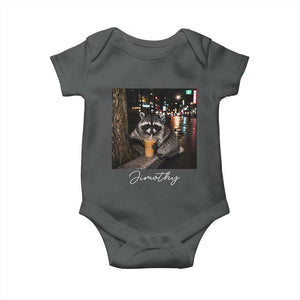 Jimothy Raccoon Drinking Iced Coffee Night City Aesthetic Baby Onesie