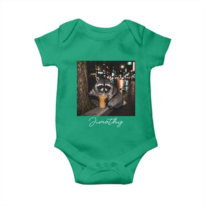Jimothy Raccoon Drinking Iced Coffee Night City Aesthetic Baby Onesie