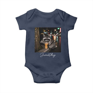 Jimothy Raccoon Drinking Iced Coffee Night City Aesthetic Baby Onesie