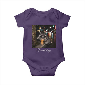 Jimothy Raccoon Drinking Iced Coffee Night City Aesthetic Baby Onesie