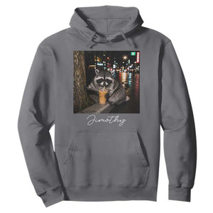 Jimothy Raccoon Drinking Iced Coffee Night City Aesthetic Hoodie