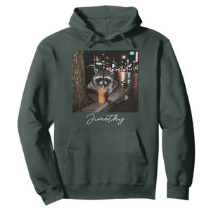 Jimothy Raccoon Drinking Iced Coffee Night City Aesthetic Hoodie
